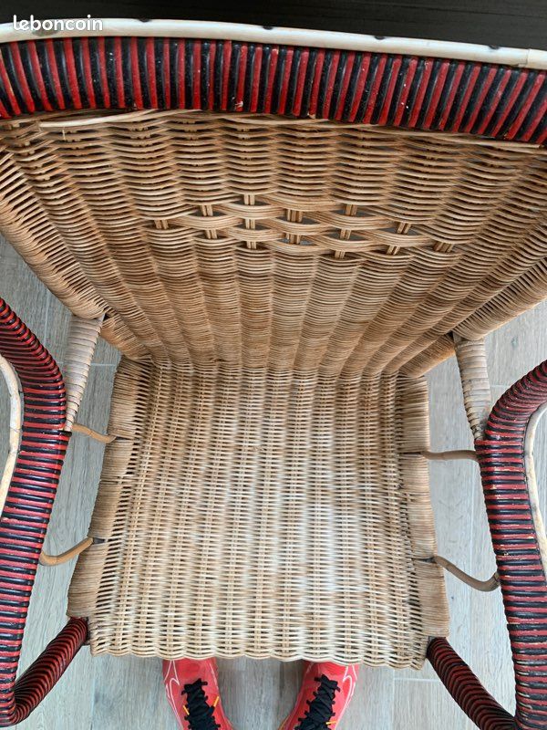Fauteuil osier ancien (image 5)