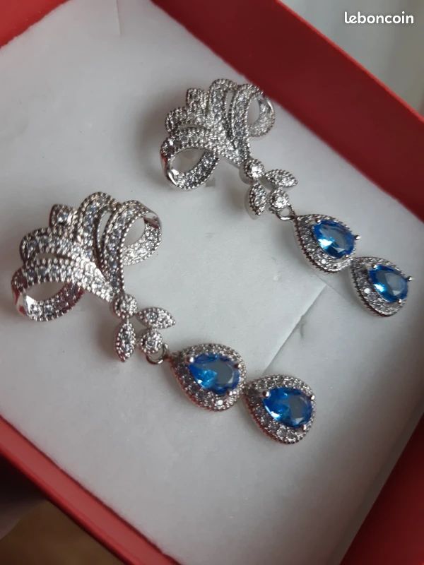 Boucles D'oreilles Argent Sterling Tanzanite Naturelle - Fait Main ROSEMIMOSA - Neuf Avec étiquettes