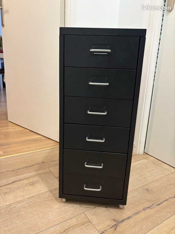 Caisson à tiroirs sur roulettes HELMER, noir, prix négociable (image 1)
