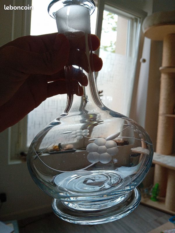 Carafe décanteur verre cristal feurs (image 1)