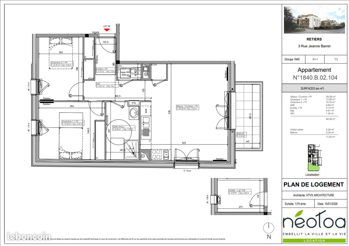 Location appartement T3 (image 2)