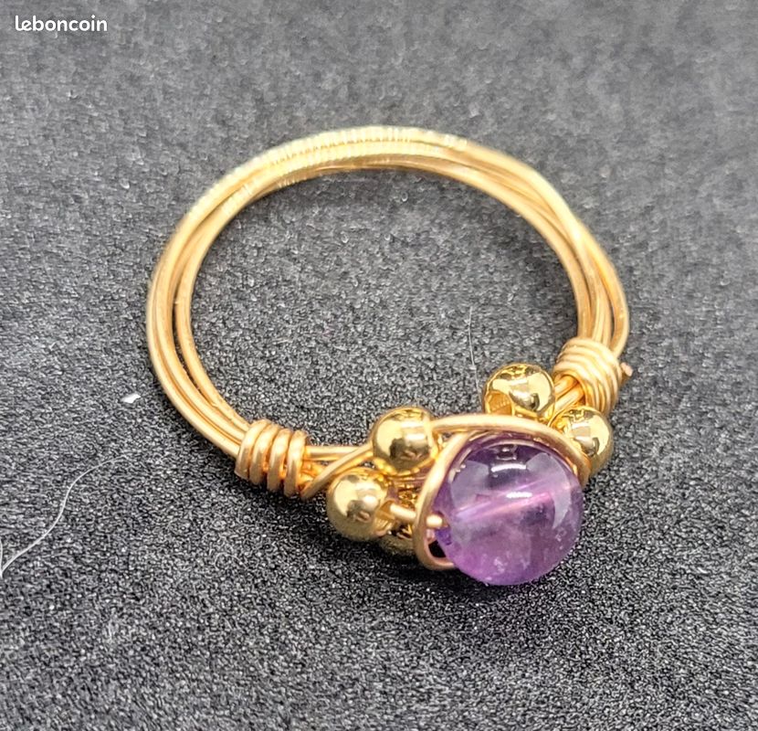 Bague ajustable style bohème et sa pierre – Neuve – 14 (image 1)