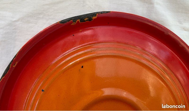 Poêlon/sauteuse vintage en acier emaillé orange volcanique, diamètre 26 cm (image 7)
