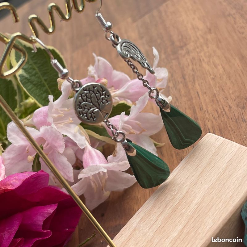 Boucles d’oreilles en Malachite (image 3)