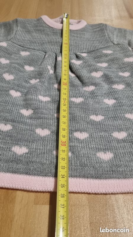 Robe Fille Bébé Caramel Gris et Rose 6 mois (image 5)