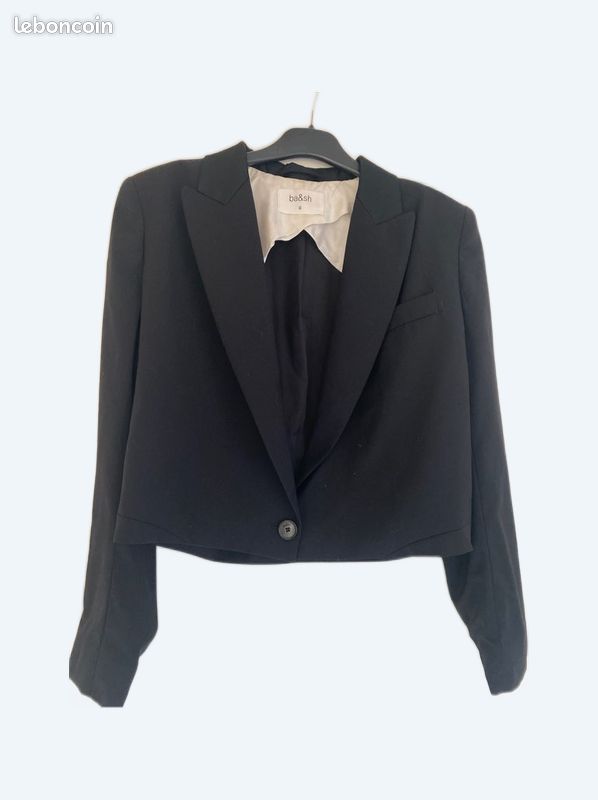 Veste courte ba&sh noire femme façon spencer Vêtements