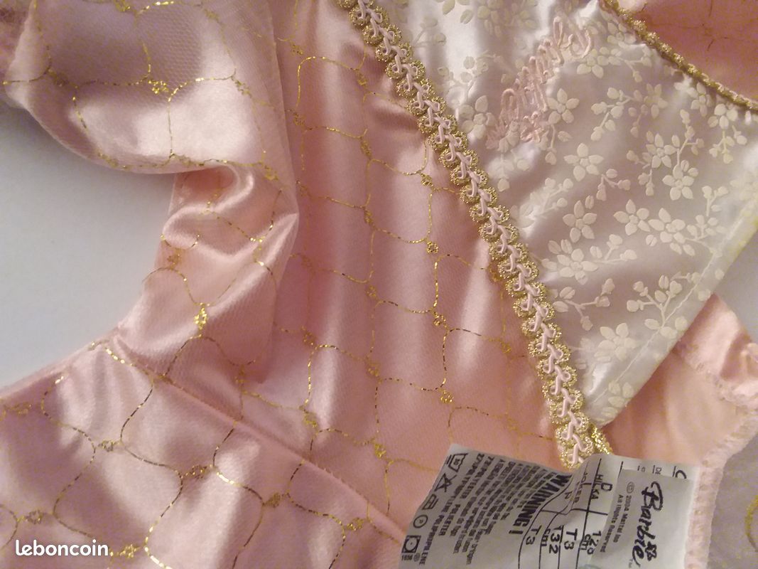Déguisement princesse Barbie + 1 diadème+ 1 collier étoile avec brillants (image 7)
