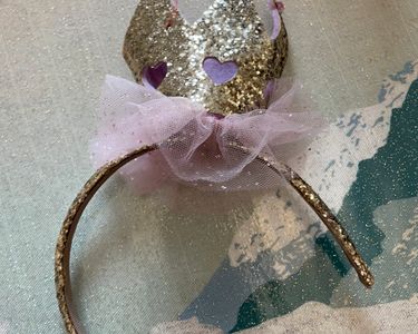 Serre-tête Couronne Princesse 7 Ans - Décorations Anniversaire Fille Avec Écharpe Pailletée - Fête Enfant