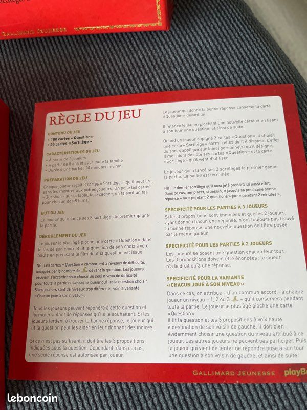 Jeu De Société Harry Potter Le Jeu Des Sortilèges Gallimard 2017 | Occasion Complet