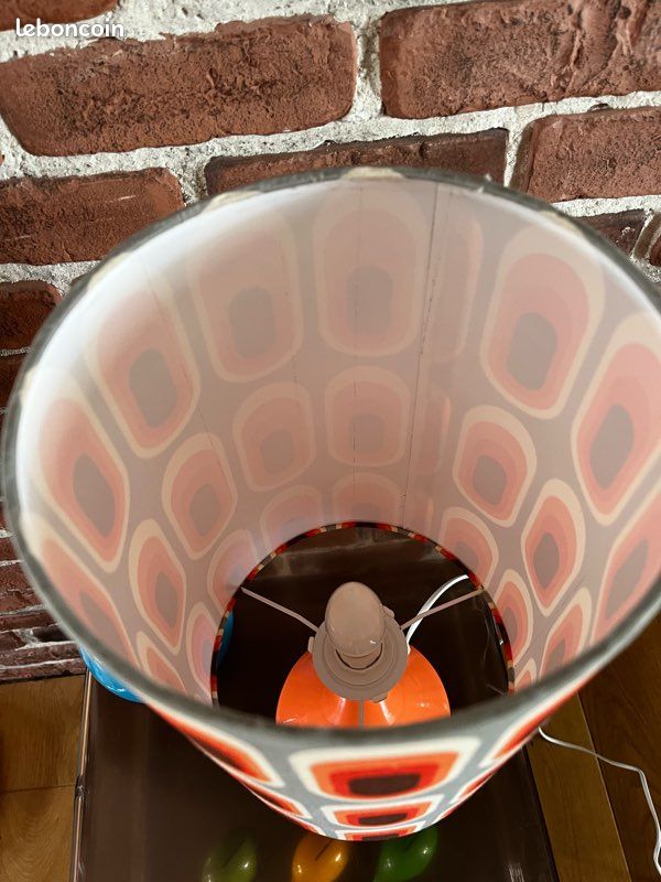 Belle lampe orange vintage seventies rétro (image 12)