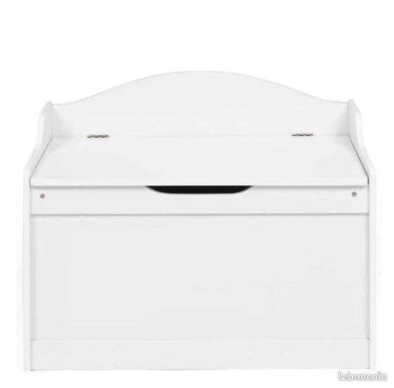 Banc coffre de rangement 70L Enfant en bois blanc (image 3)