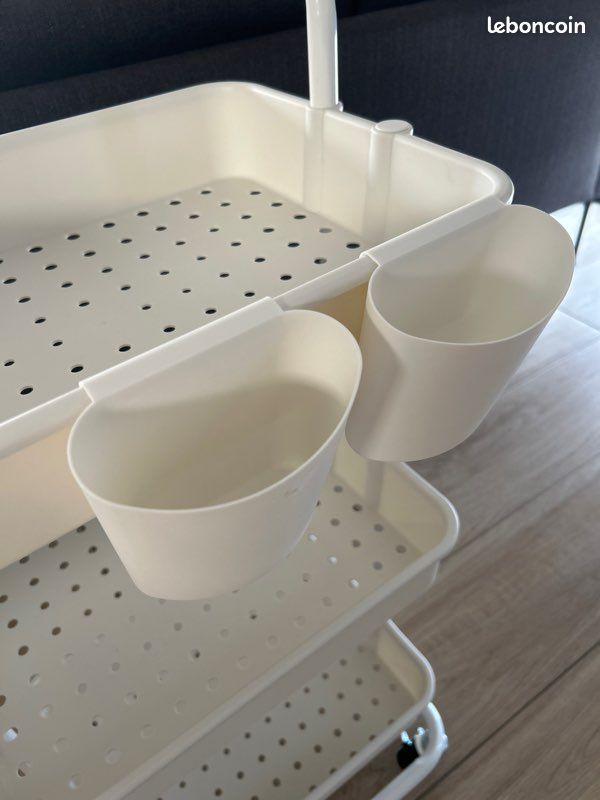 Chariot de rangement blanc (image 3)