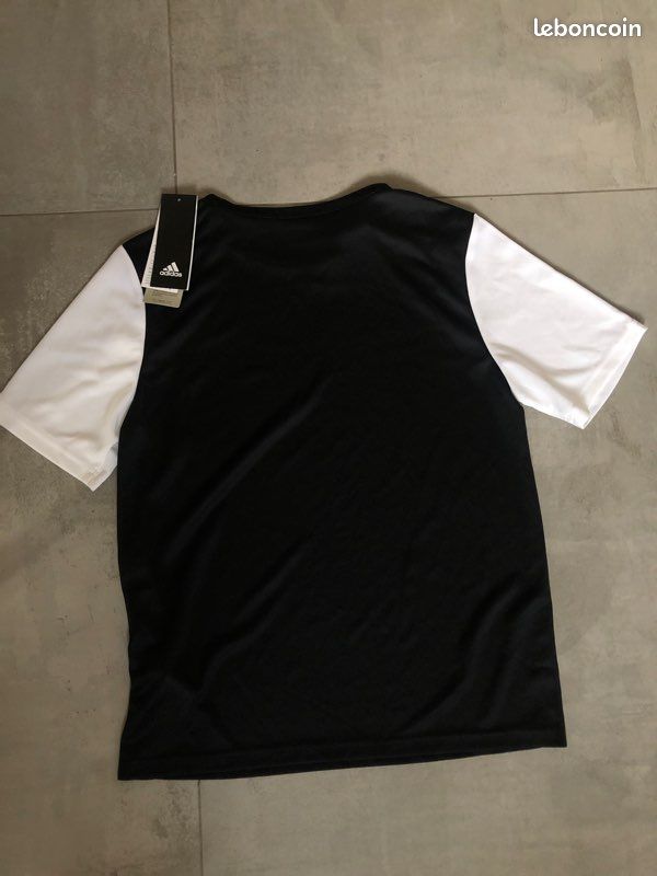 T-shirt de sport Adidas noir et blanc neuf (image 2)