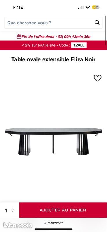 Table à manger noir ronde (image 5)