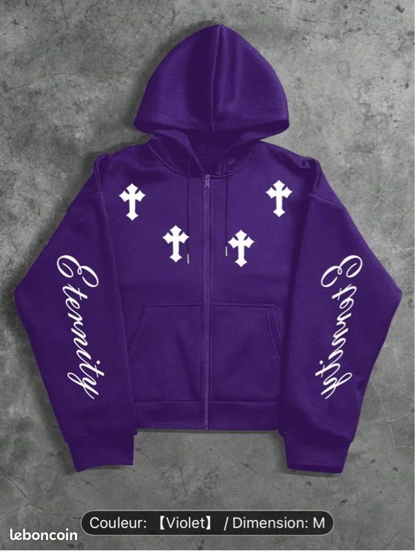Sweat zippé à capuche basique - Violet - Femme - 3.90