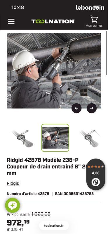 Coupe tube fonte Ridgid (image 3)