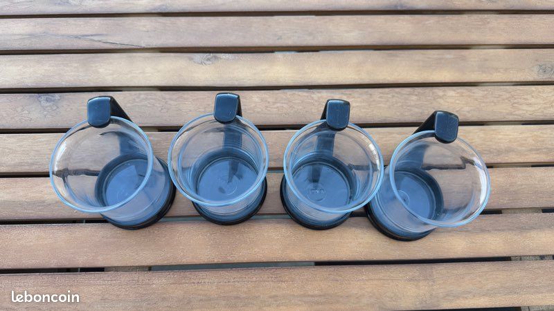 Lot De 4 Tasses Bodum – Vertes – Verre – Occasion Très Bel état