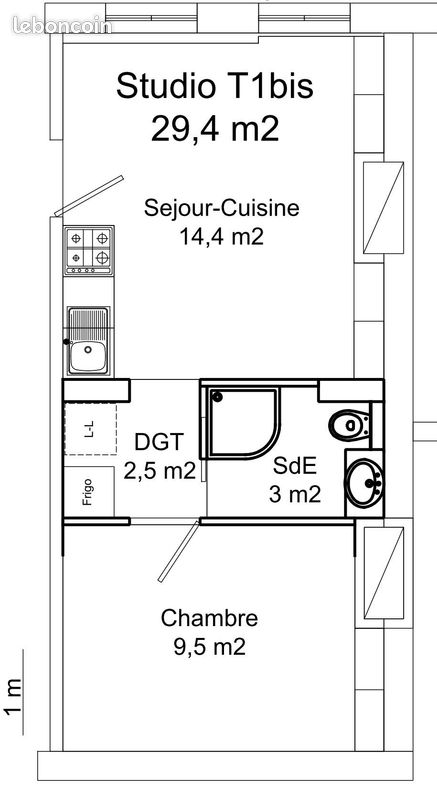 Appartement 2 pièces 29 m² · à Hazebrouck · 29 m² · 390 €