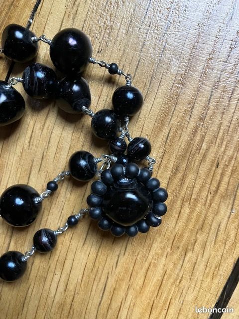 Collier Sautoir 'Jackie' Par Gérard Darel Paris - Noir, En Verre - Neuf Avec Boîte
