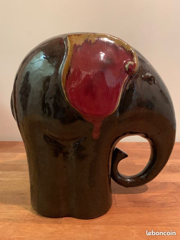 Vase Éléphant émaillé (image 1)