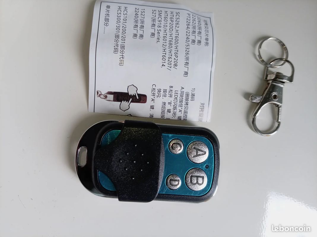 Télécommande Universelle Portail Garage 433 MHz - Cloner 4 en 1 (image 1)
