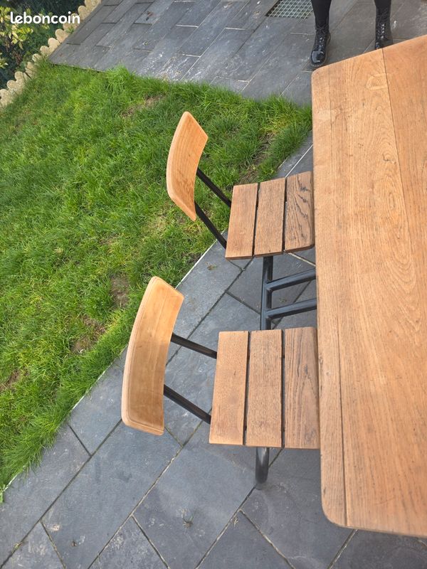 Banc d'écolier chêne (image 5)