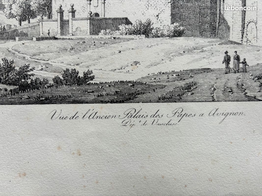 Gravure Avignon Palais des Papes 1818 (image 2)