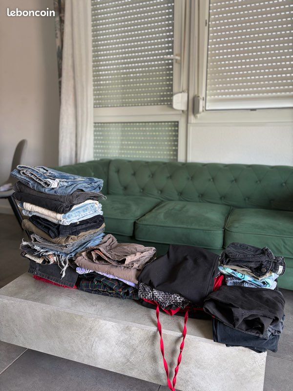 Grand lot de pantalons, jeans et shorts (28 pièces) - Taille 38 / 36 (image 3)