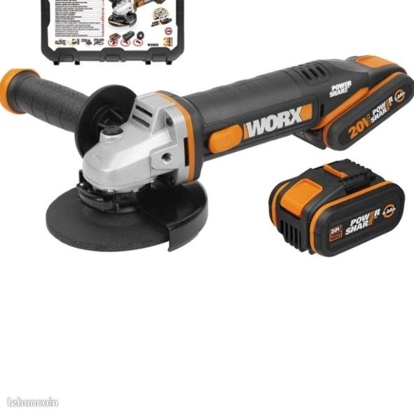 Meuleuse d’angle WORX 20V – 115 mm – WX800.9 – NEUVE (image 1)
