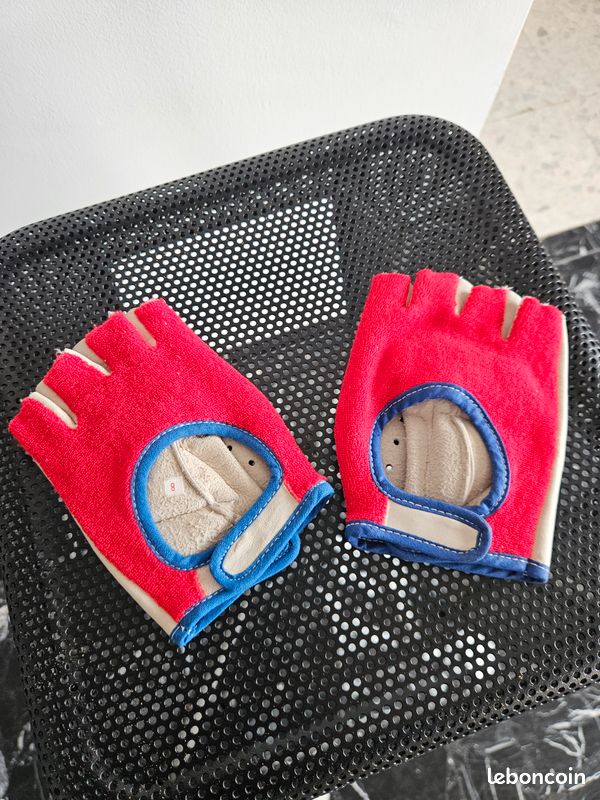 Gants de vélo en cuir souple & crochet taille M NOS (image 1)