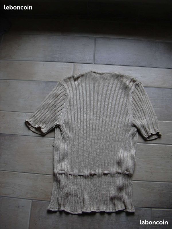 Gilet beige brillant CAROLL taille 38 (MGRE) (image 3)