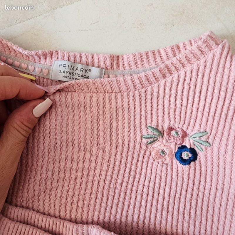 Débardeur Fille Primark – Coton Bleu – Taille 9-10 Ans – Col Rond (très Bon état)