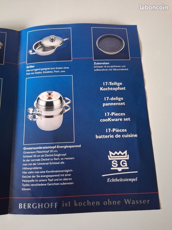 Batterie neuve de casseroles BERGHOFF 17 pièces tous feux valeur 1350 euros (image 8)