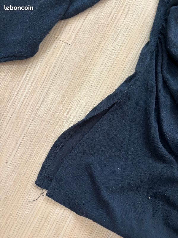Top bleu foncé long moulant col large - Bershka (image 3)