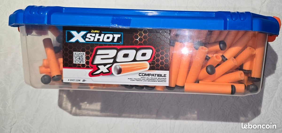 Jeu ZURU X-SHOT tout neuf à vendre C'est un ensemble d'accessoires avec 200 flèches en mousse multicolores (image 1)