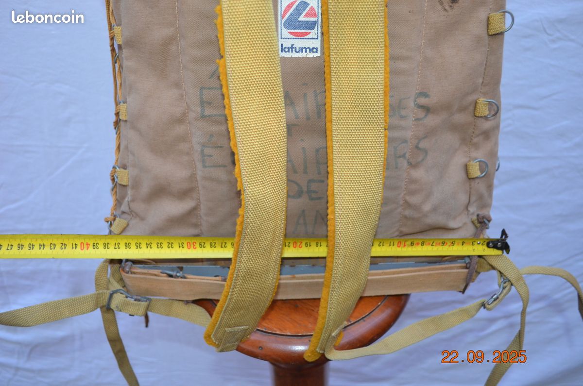 ANCIEN SAC A dos armée française lafuma soldat militaire sac Tissu Cuir