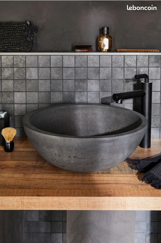 Vasque à poser CASA LINEA basalte gris anthracite Elodie (image 1)