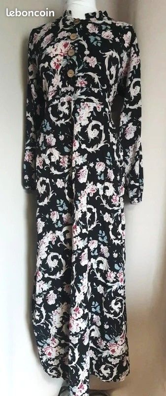Robe longue fleurie à manches longues 42 - XL (image 1)