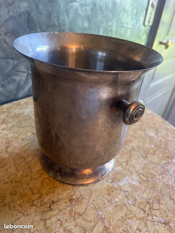 Seau à Champagne En Métal Argenté - Antiquités et objets