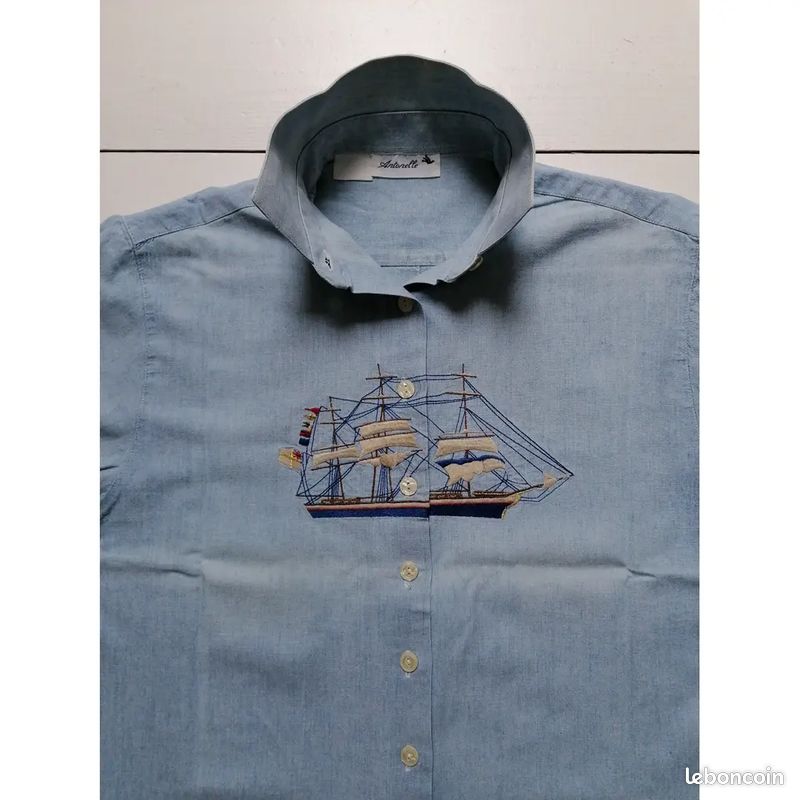 ANTONELLE CHEMISIER BLEU BATEAU VOILIER Taille 42