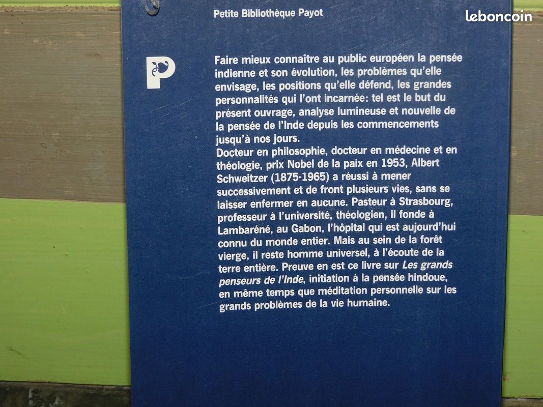 Les grands penseurs de l'inde par albert schweitzer bouddhisme hindouisme bhagavad-gîta (image 2)
