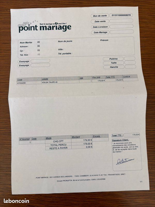 Robe longue Volga taupe point mariage T 40 (image 5)