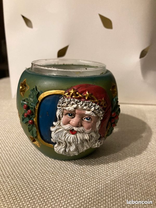 Photophore céramique et verre décor Noël (image 1)