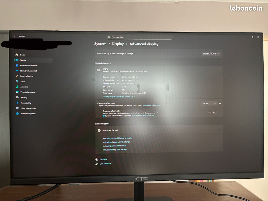 KTC - KTC H24F8 Moniteur de jeu 23,8 pouces FHD, 190Hz, panneau IPS