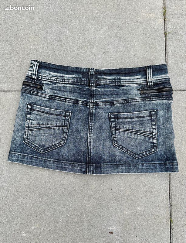 Mini Jupe En Jean Délavé - Taille 6 - Occasion Très Bon état