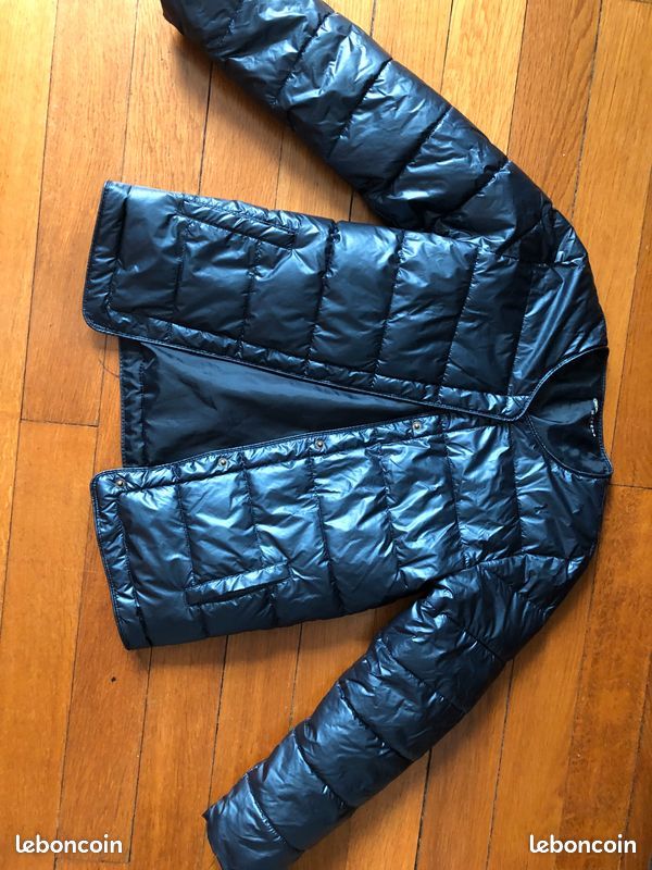 Veste doudoune marine col rond à pression très bon état Monoprix 10 ans (image 4)