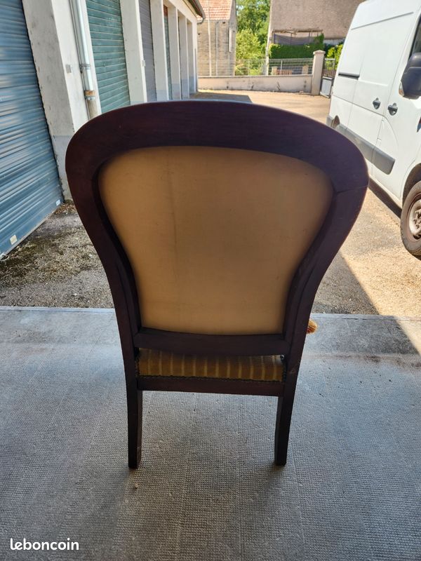 Fauteuil cabriolet jaune en noyer (image 2)