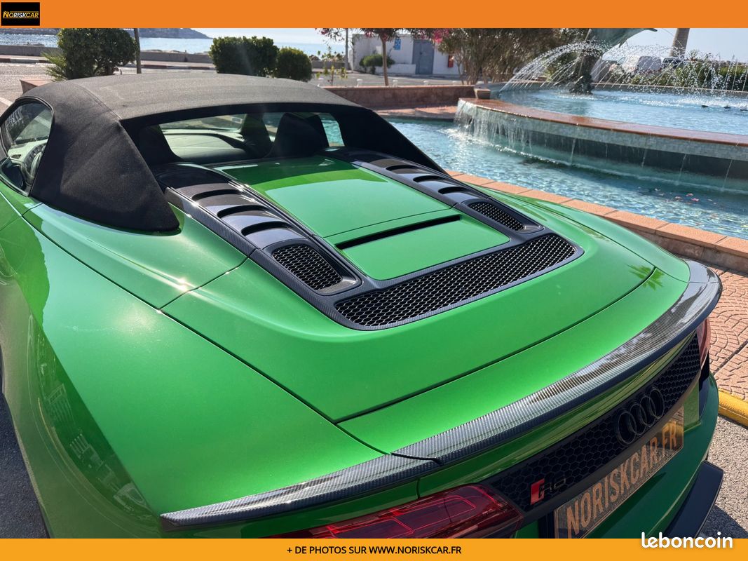AUDI R8 SPYDER V10 Plus 5.2 FSI 610 S tronic 7 Quattro - Bang Olufsen - Ceramiques - Vert Java - Carbone - Audi ex (image 8)