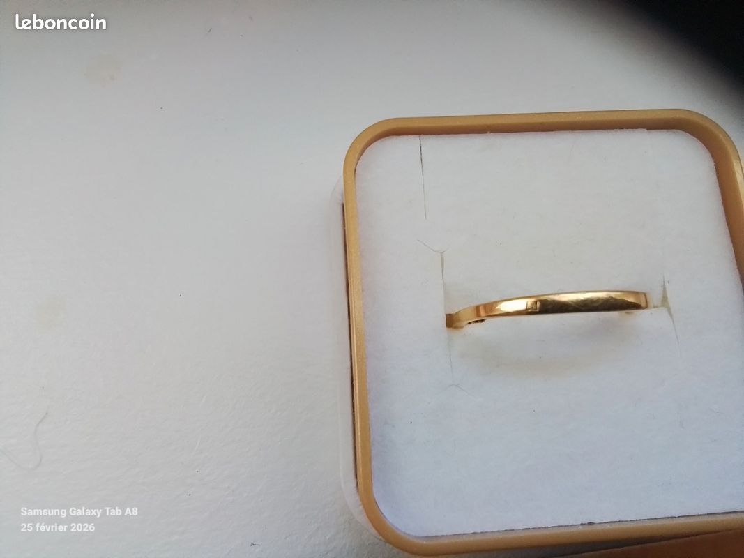 Bague Vintage Plaquée Or Avec Cristaux CZ - Taille 58 - Style Jonc - Parfait état