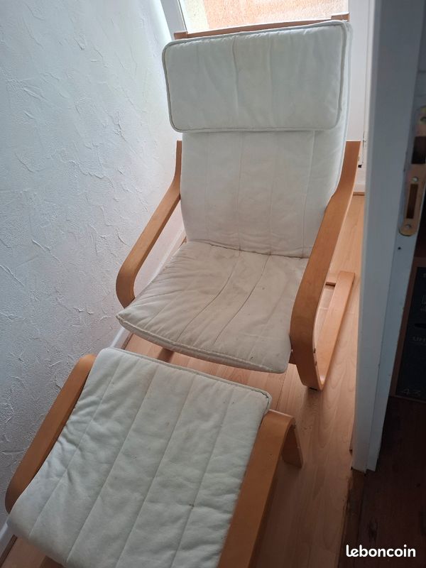 Fauteuil Poäng IKEA avec son repose pied (image 2)